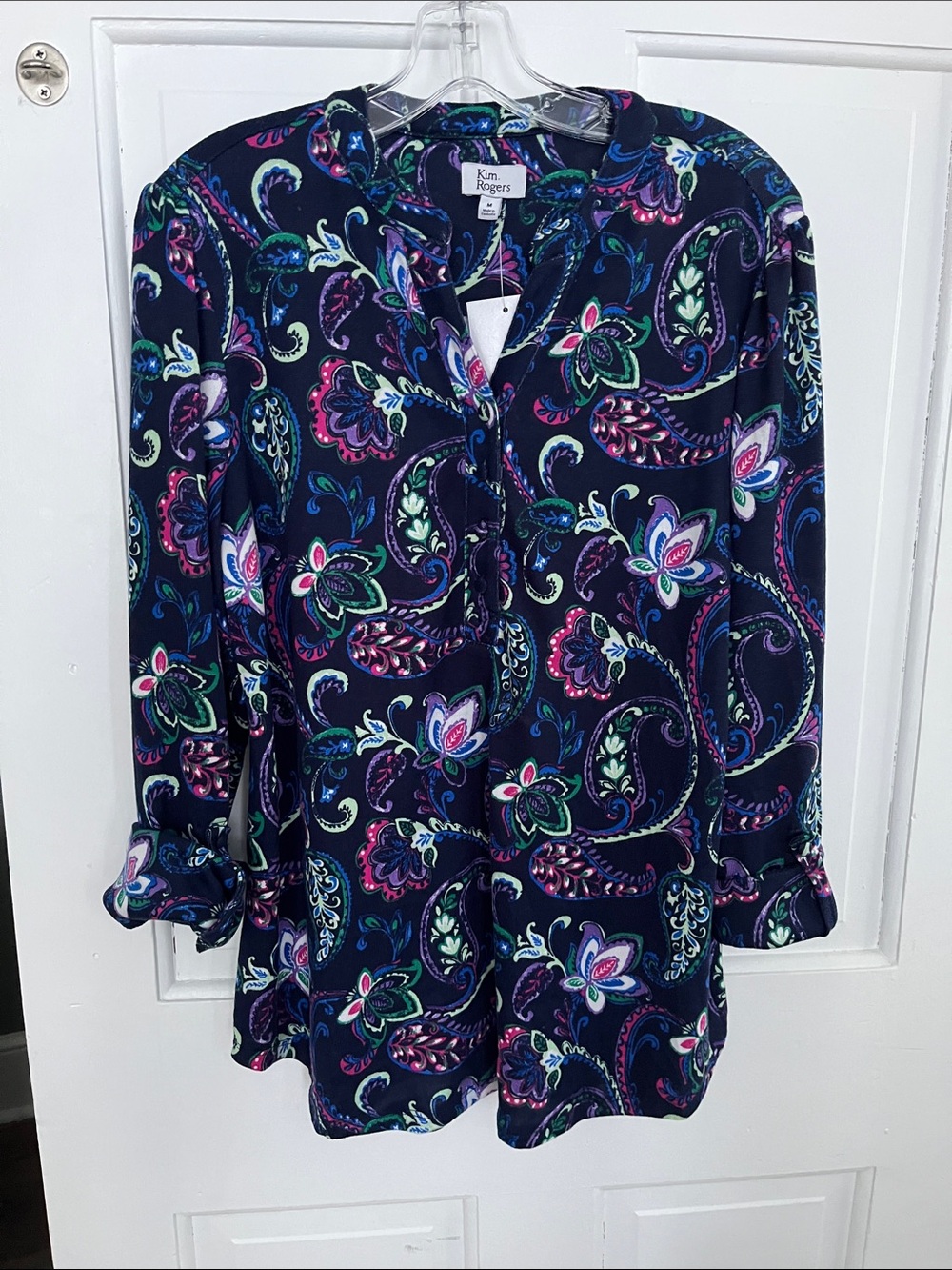 Kim Rogers size M New with tag paisley soft knit top